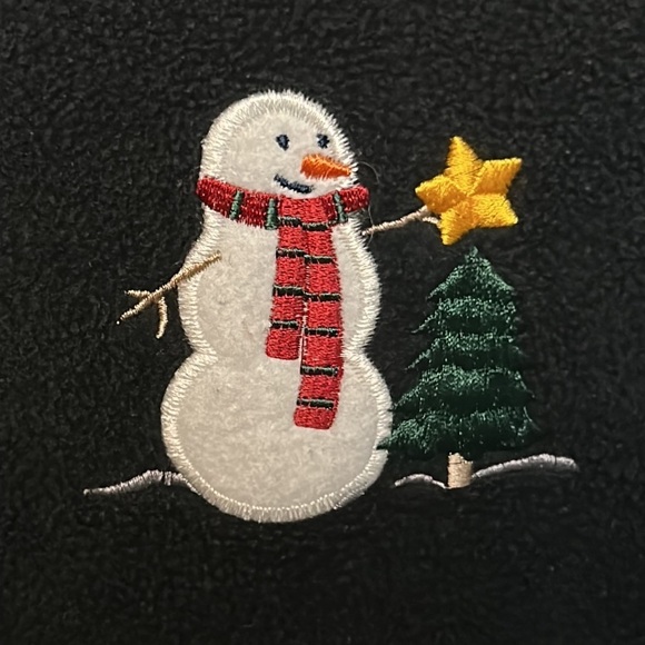 C & B Sport Women Snowman and Stars Button up Christmas Long Sleeve Jacket Small - Picture 8 of 10